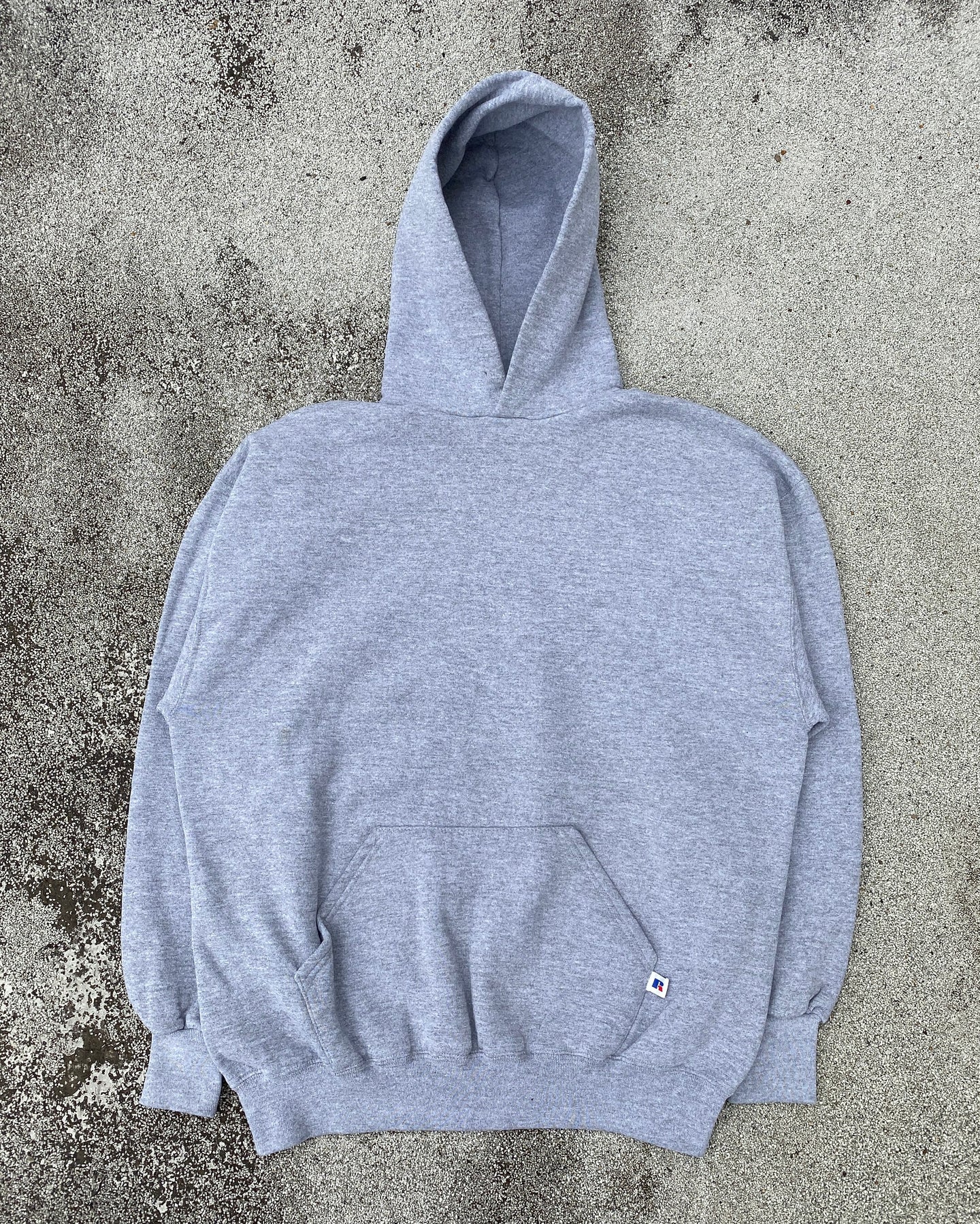 1990s Heather Grey Russell Athletic Hoodie - Size XLarge