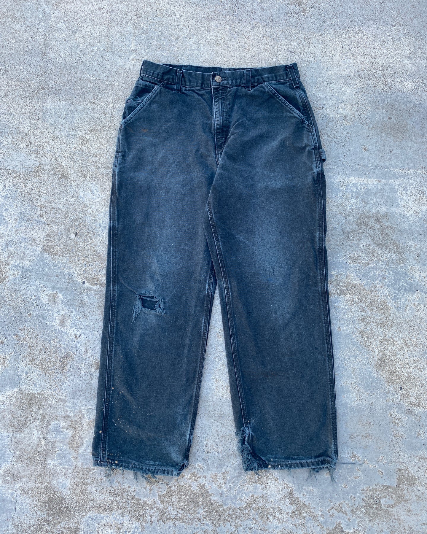 Carhartt Distressed Black Carpenter Pants - Size 33 x 30