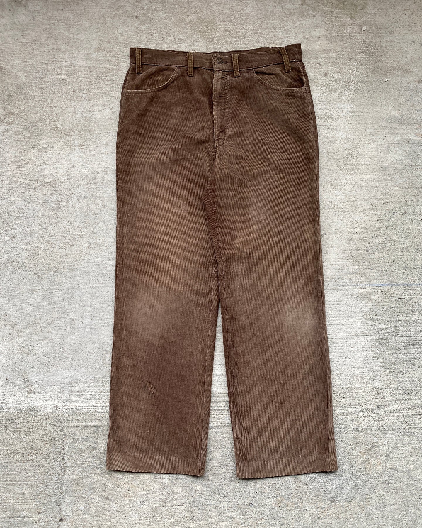 1970's Mocha Corduroy Pants with Talon Zip - Size 34 x 30