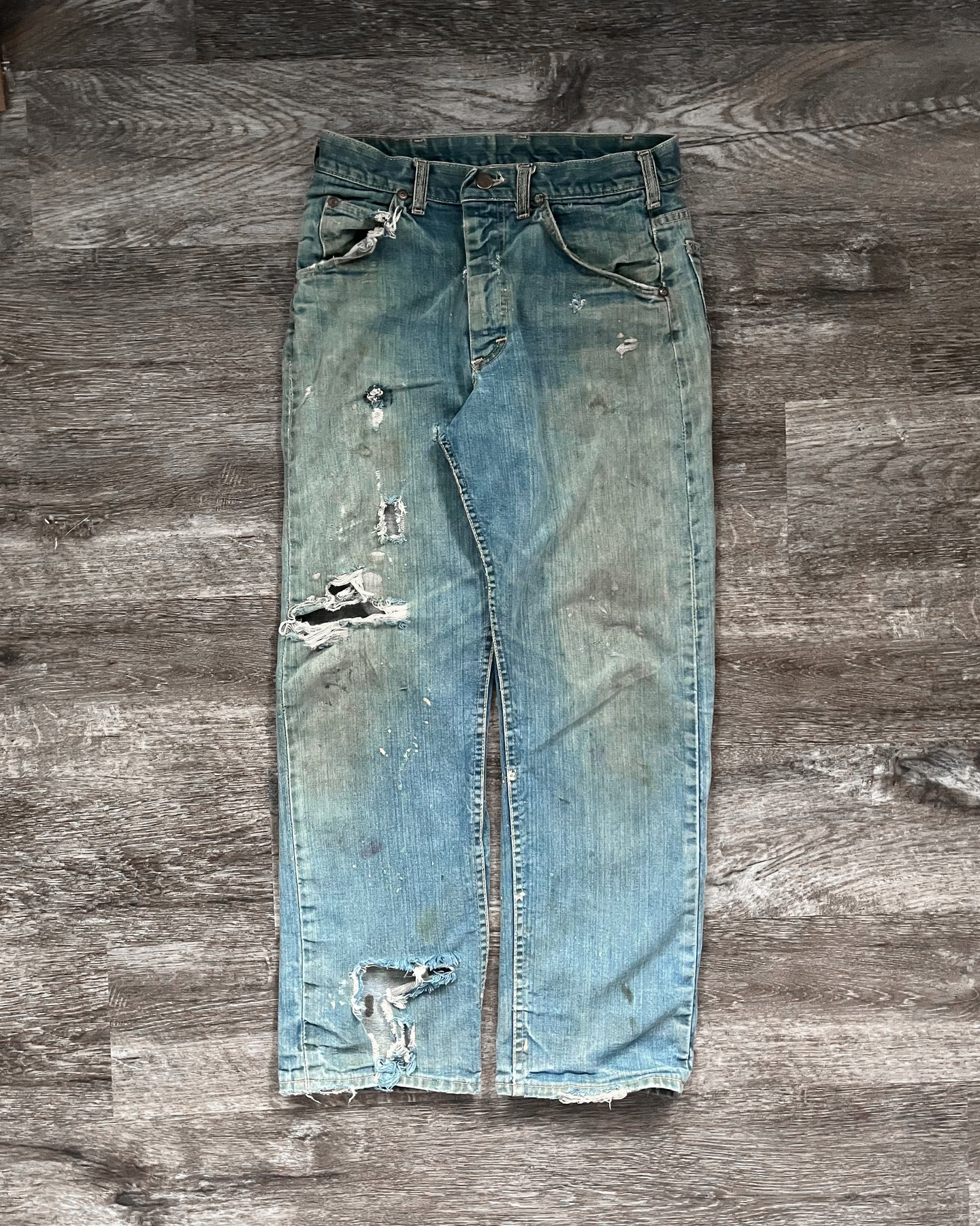 1970s Lee Rider Thrashed And Worn Jeans - Size 28 x 29