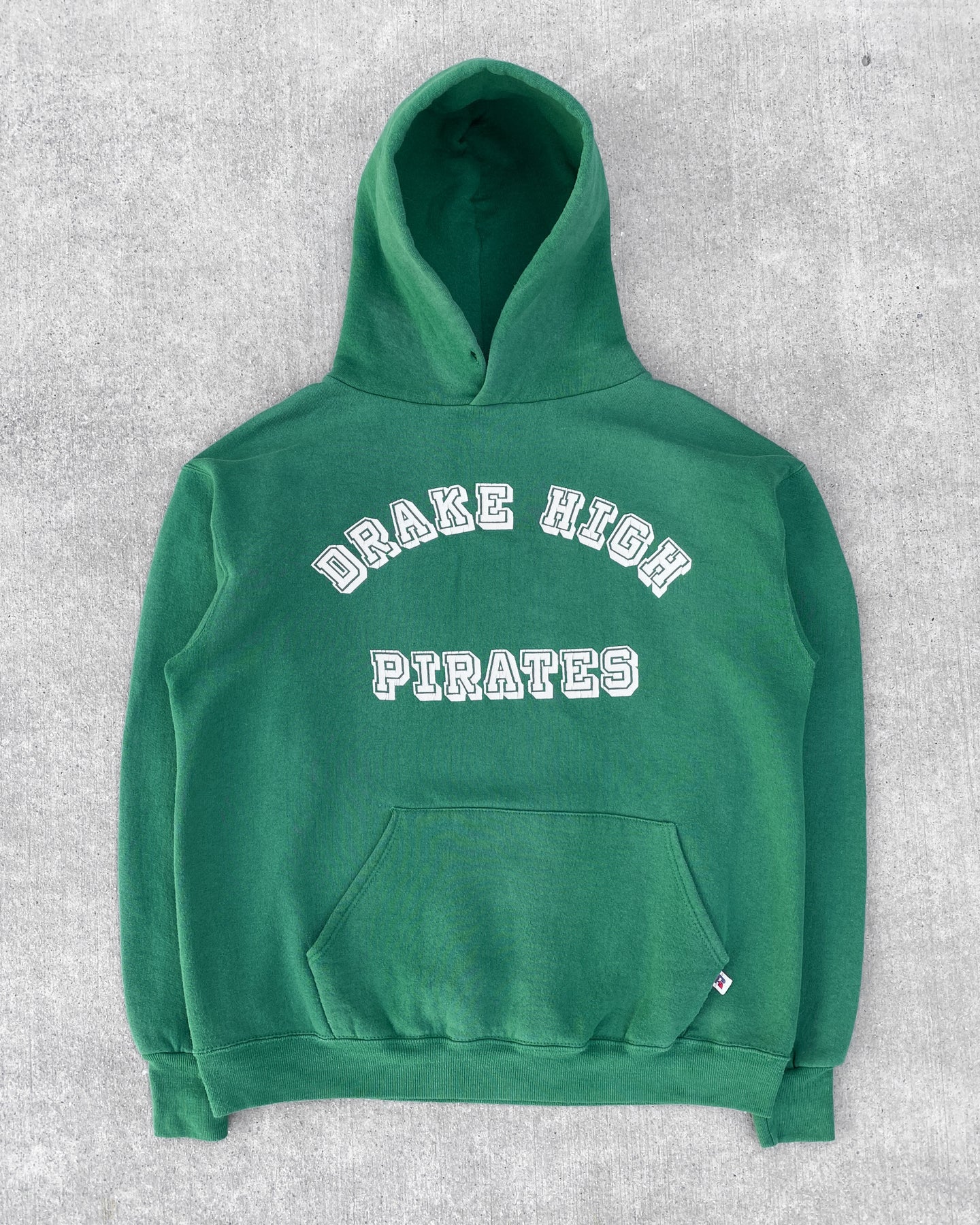 1980s Russell Athletic Drake High Hoodie - Size Large