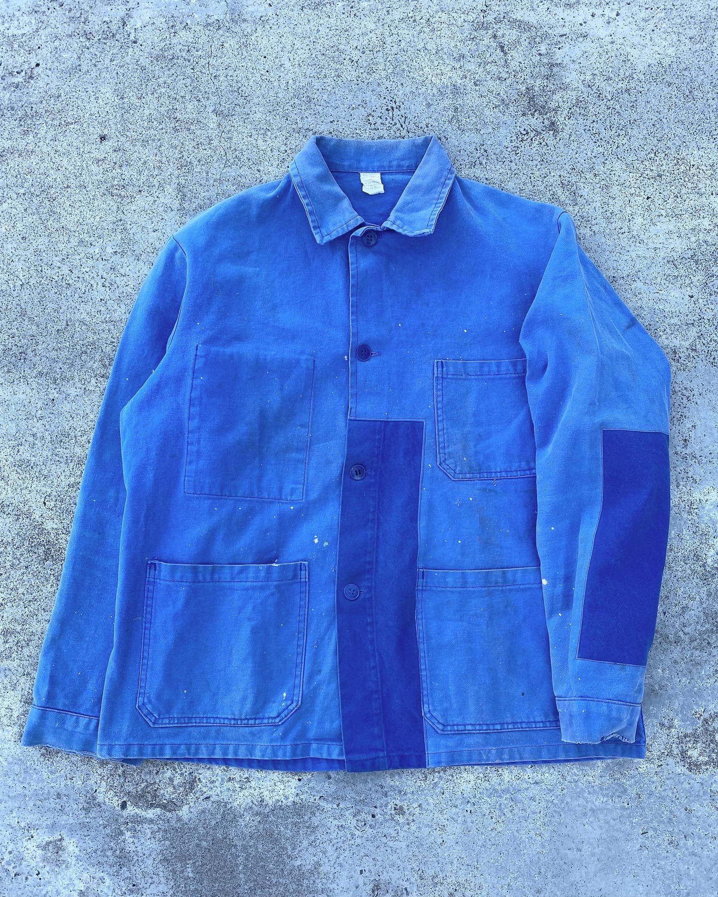 1960s Repaired French Workwear Chore Jacket - Size Large